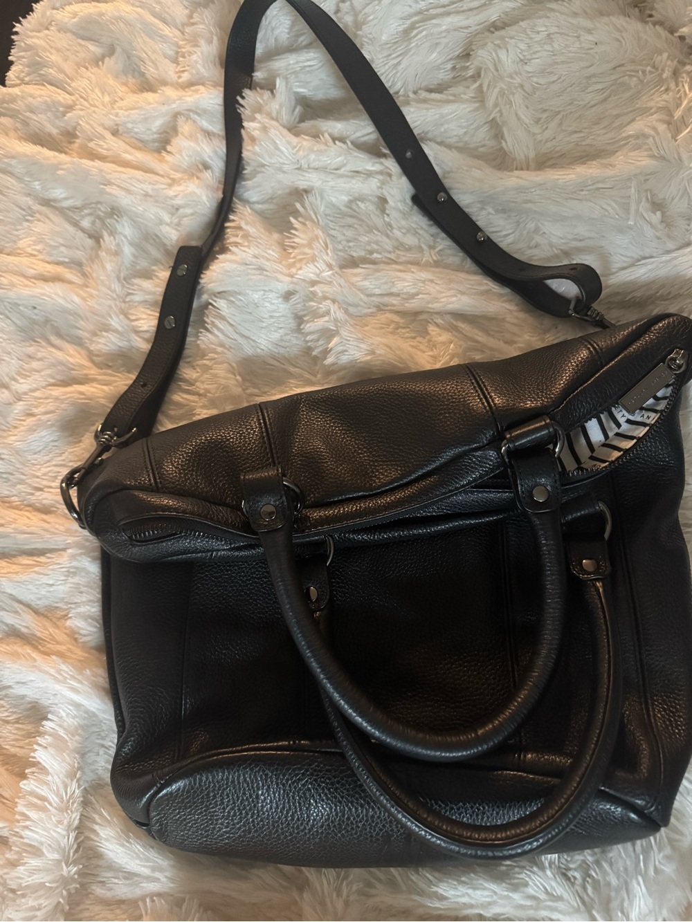 Status Anxiety Some Secret Place Black Leather Shoulder Bag Tote